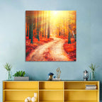 Golden Path Through Autumn Woods Wall Art