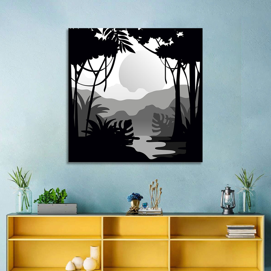 Tropical Jungle Silhouette Wall Art