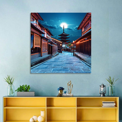 Moonlit Sannen Zaka Kyoto Wall Art