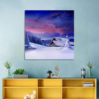 Snowy Mountain Cabin Wall Art