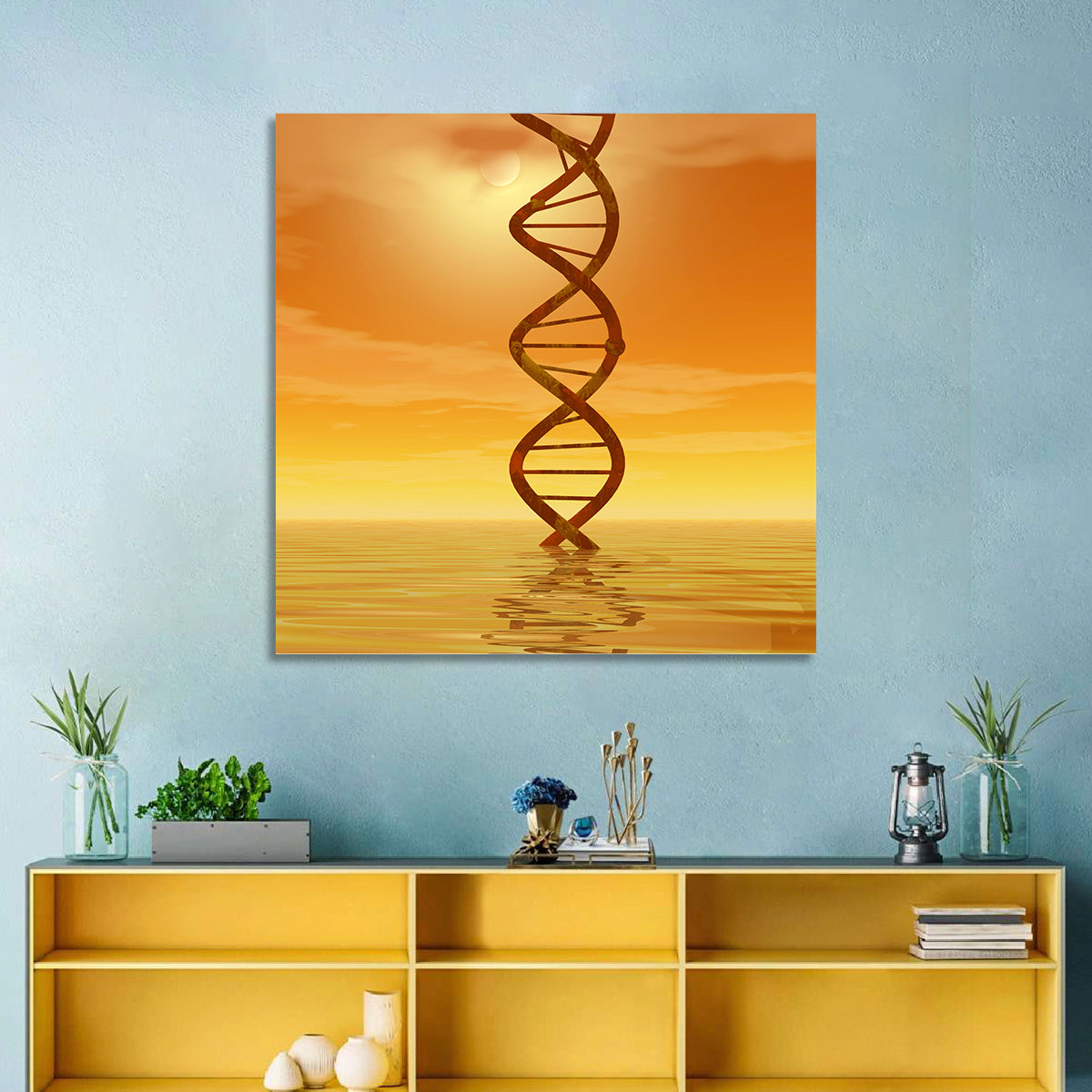 Dna Helix at Sunset Wall Art