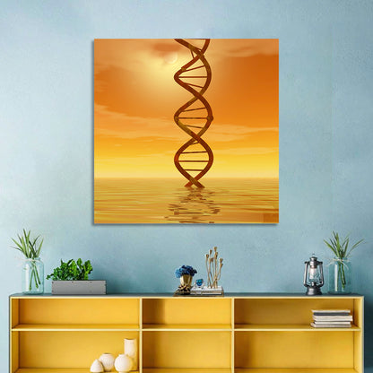 Dna Helix at Sunset Wall Art