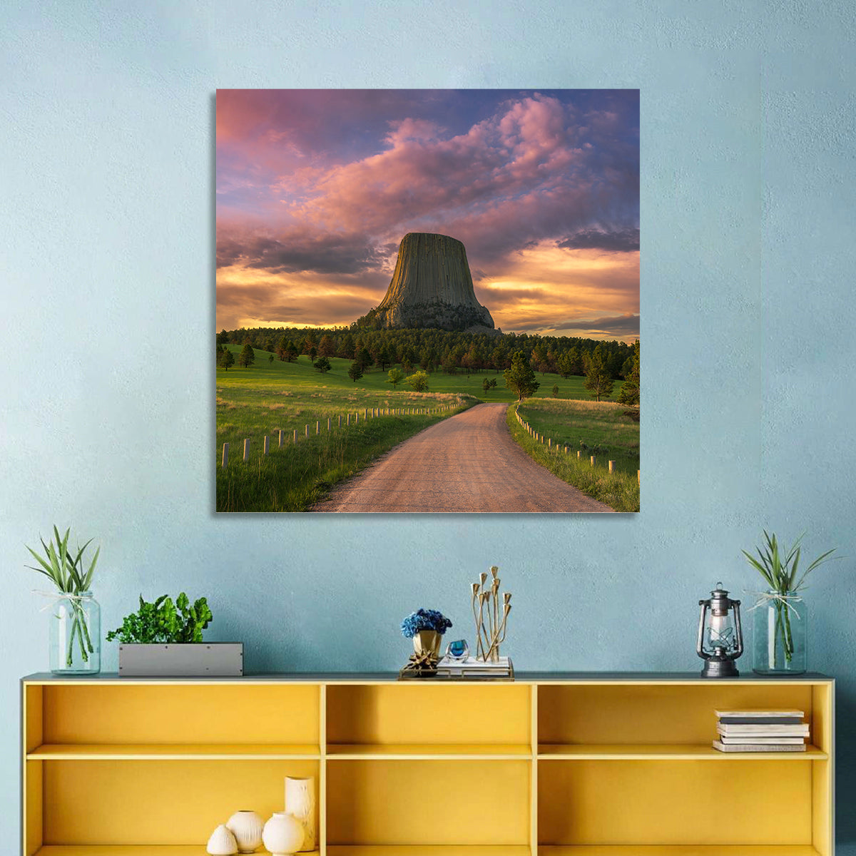 Devils Tower at Sunset Wall Art