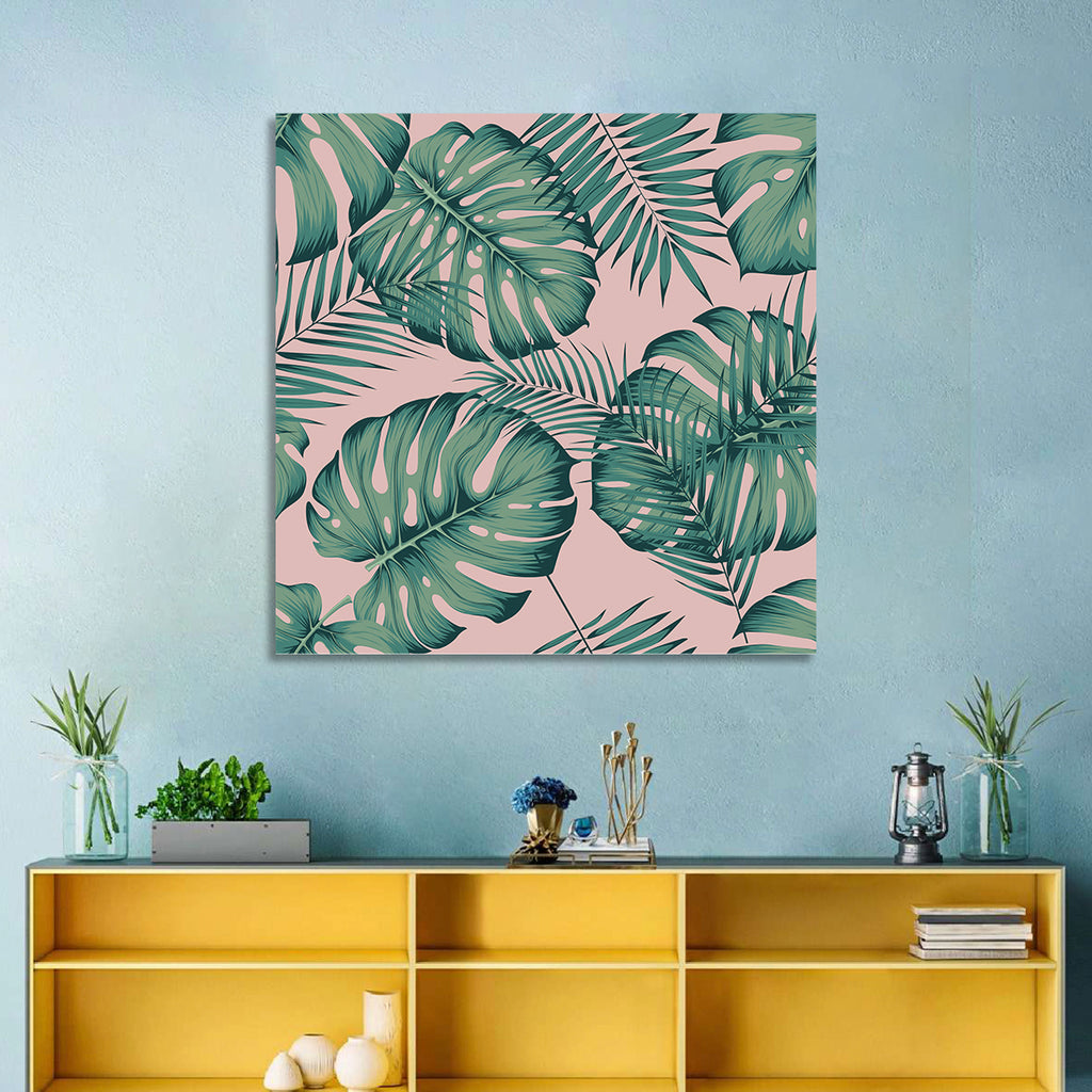 Areca Palm and Monstera Leaves Wall Art