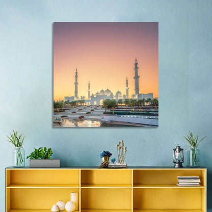 Sheikh Zayed Grand Mosque at Sunset Wall Art