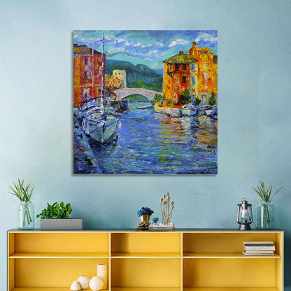 Port Grimaud Canal Scene Wall Art