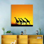 Savanna Giraffes at Sunset Wall Art