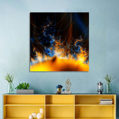 Solar Flare Fractal Flame Wall Art