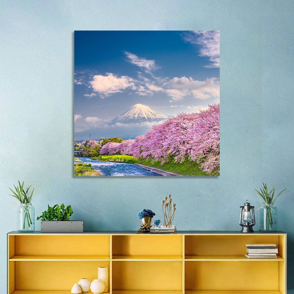 Mount Fuji Cherry Blossoms Wall Art