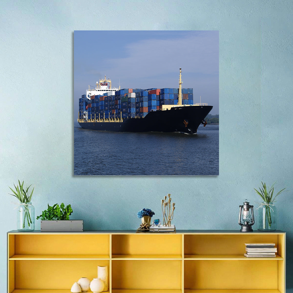 Container Ship in Motion Wall Art