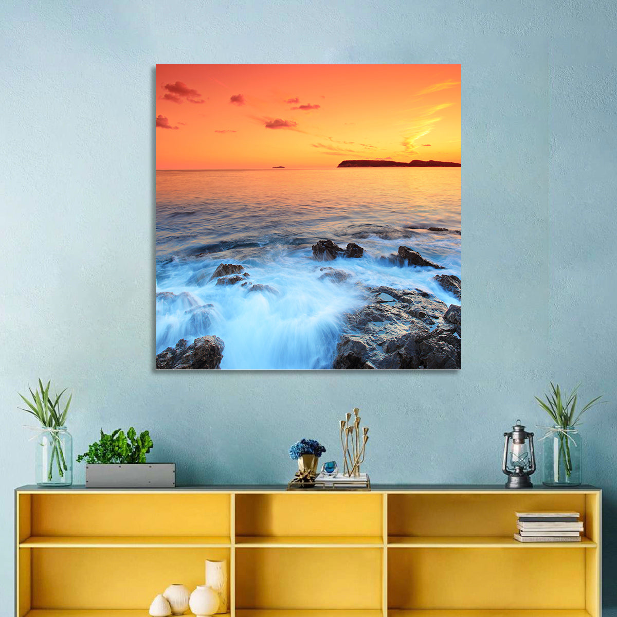 Dubrovnik Sunset Over Rocky Shore Wall Art