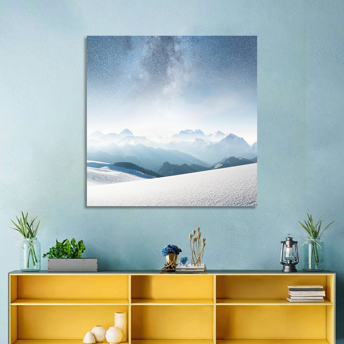 Winter Mountains & Milky Way Wall Art