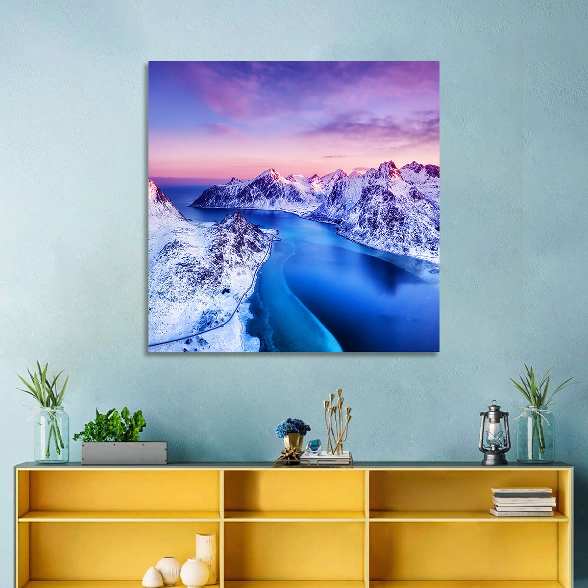 Flakstadpollen Fjord at Sunset Wall Art