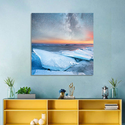 Milky Way Over Frozen Shore Wall Art
