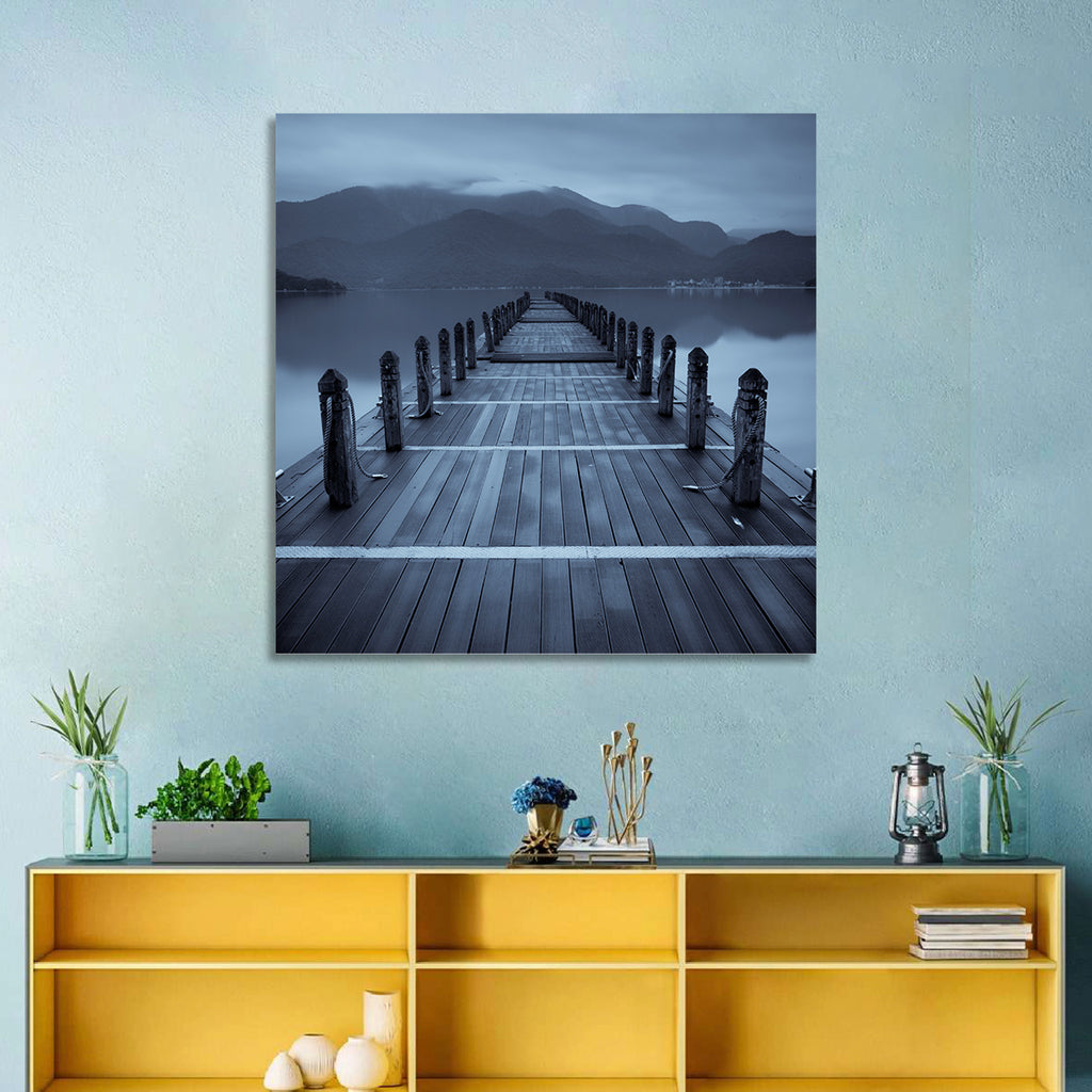 Long Lake Pier at Dusk Wall Art