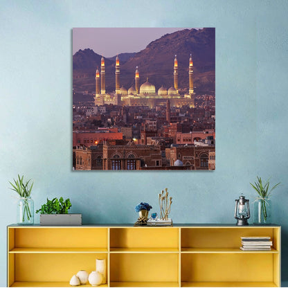 Al-saleh Mosque at Dusk Wall Art
