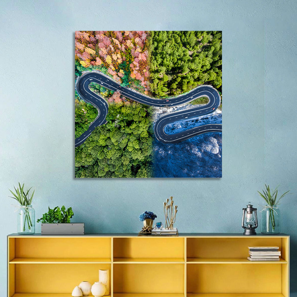 Four Seasons Winding Road Wall Art