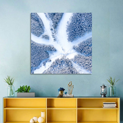 Birds-eye Ski Resort Landscape Wall Art