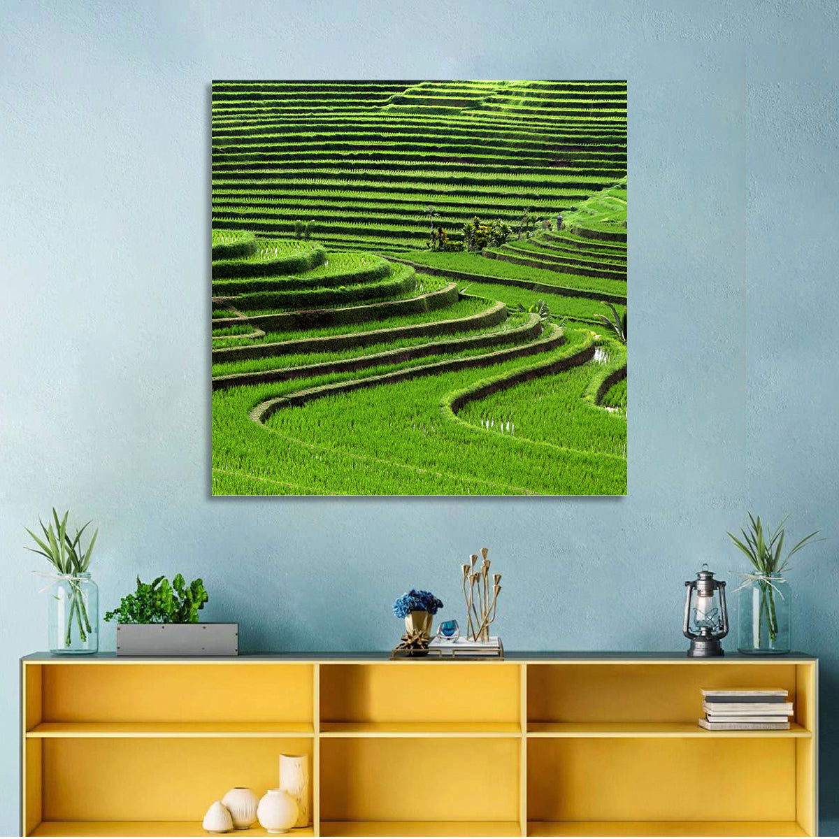 Lush Rice Terraces Wall Art
