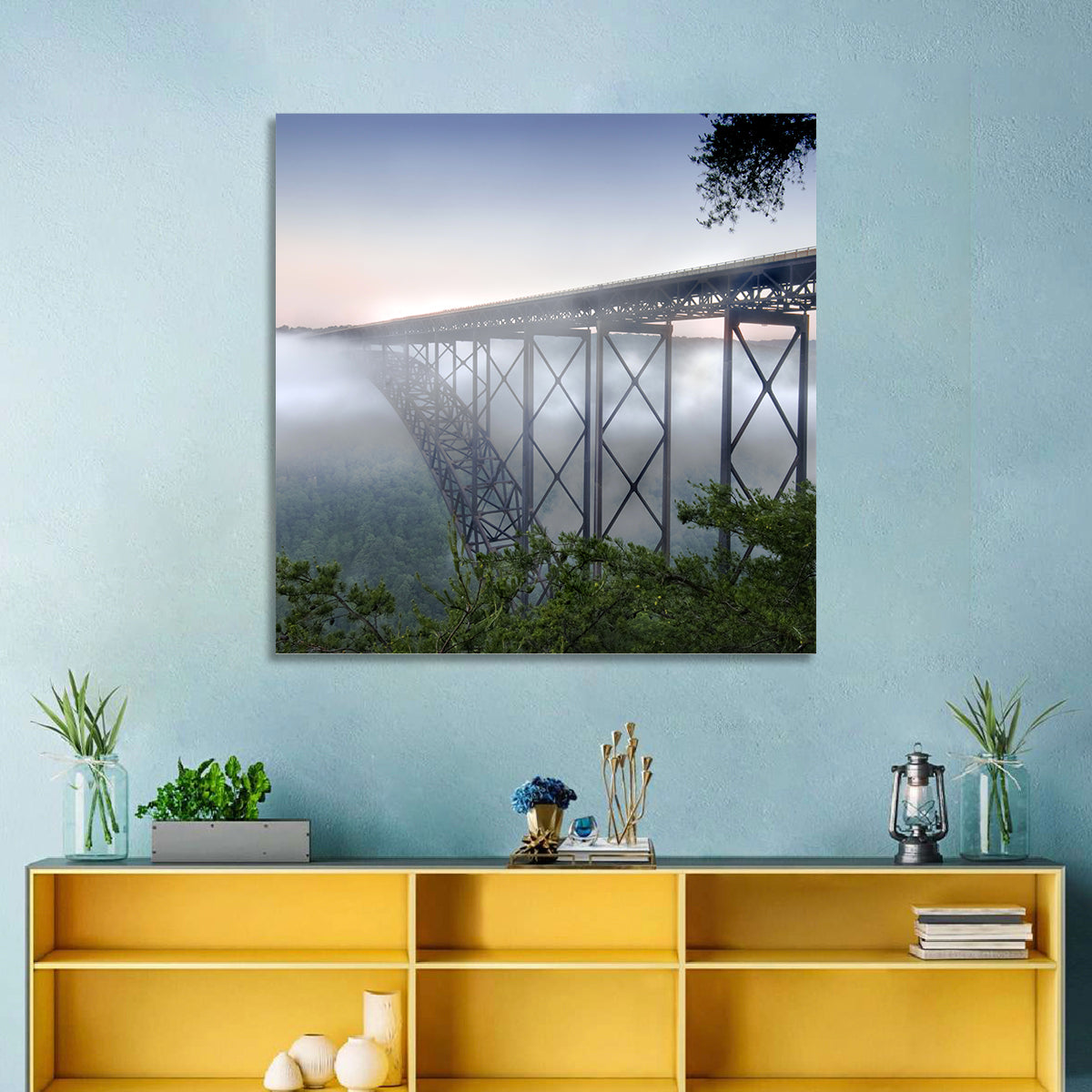 New River Gorge Bridge at Dawn Wall Art