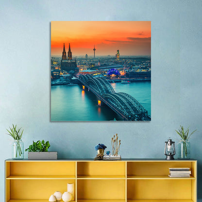 Hohenzollern Bridge at Dusk Wall Art
