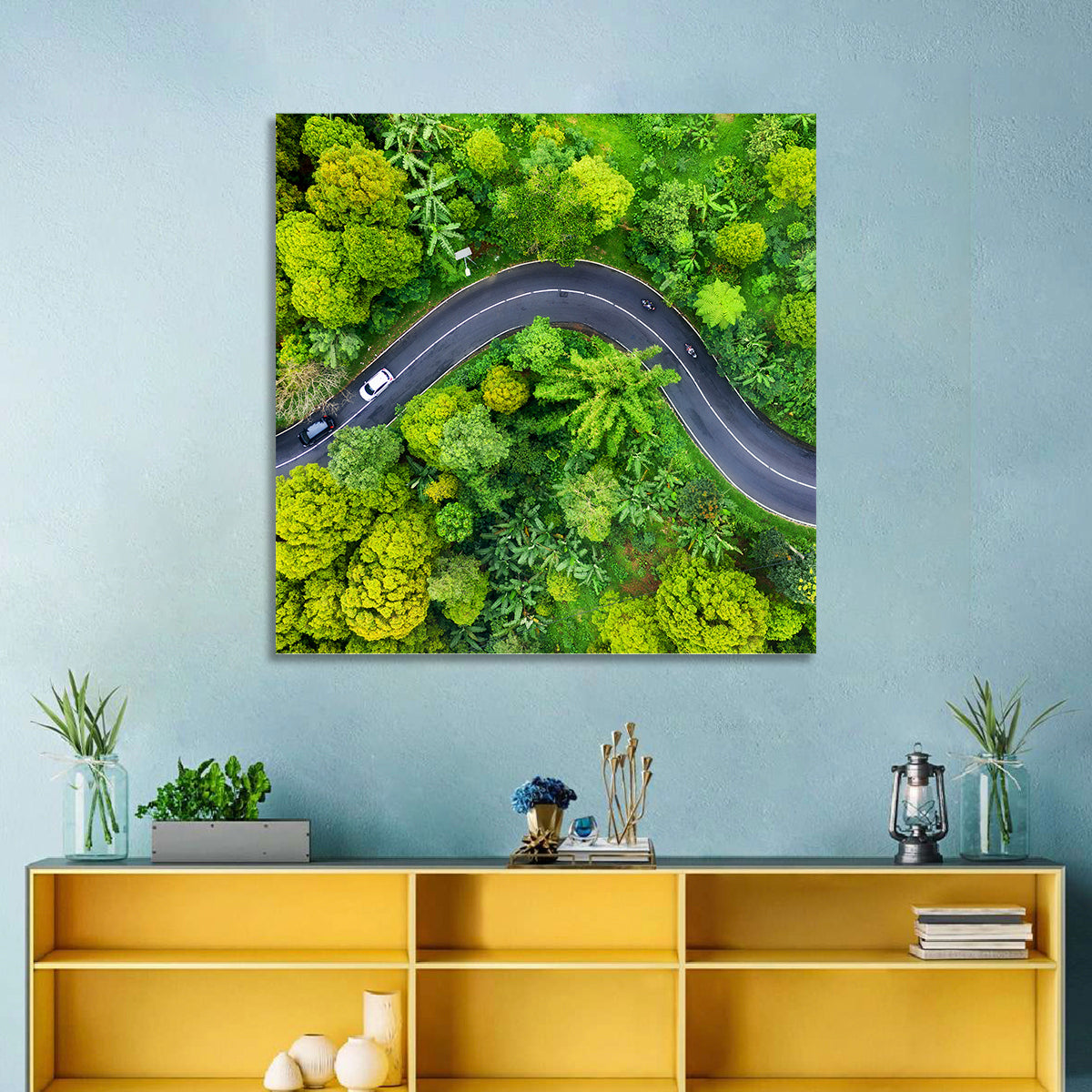 Winding Tropical Forest Road Wall Art