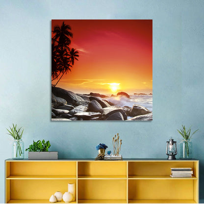 Tropical Island Sunset Wall Art