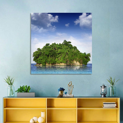 Tranquil Tropical Island Reflection Wall Art