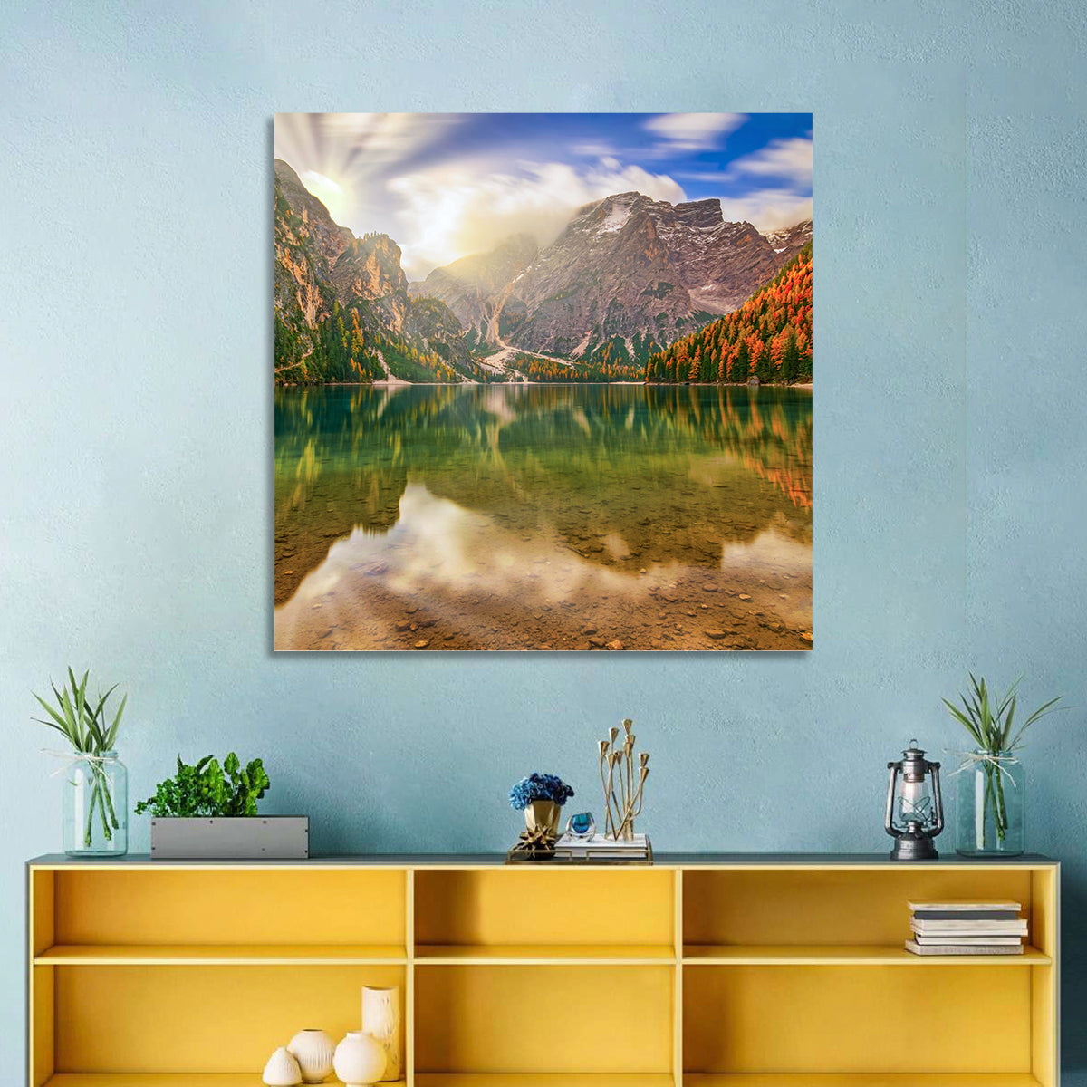 Lago Di Braies Sunrise Wall Art