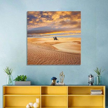 Sahara Camel Rider at Sunset Wall Art