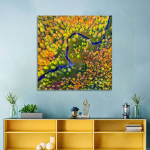 Autumn Forest River Wall Art