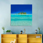 Tranquil Split-level Tropical Island Seascape Wall Art