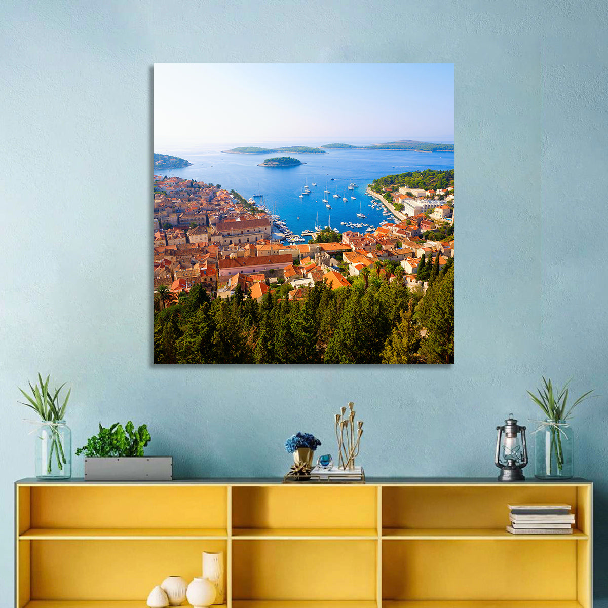 Hvar Harbor Aerial View Wall Art