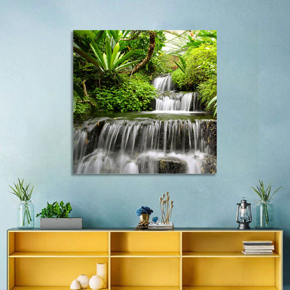 Lush Rainforest Cascade Wall Art