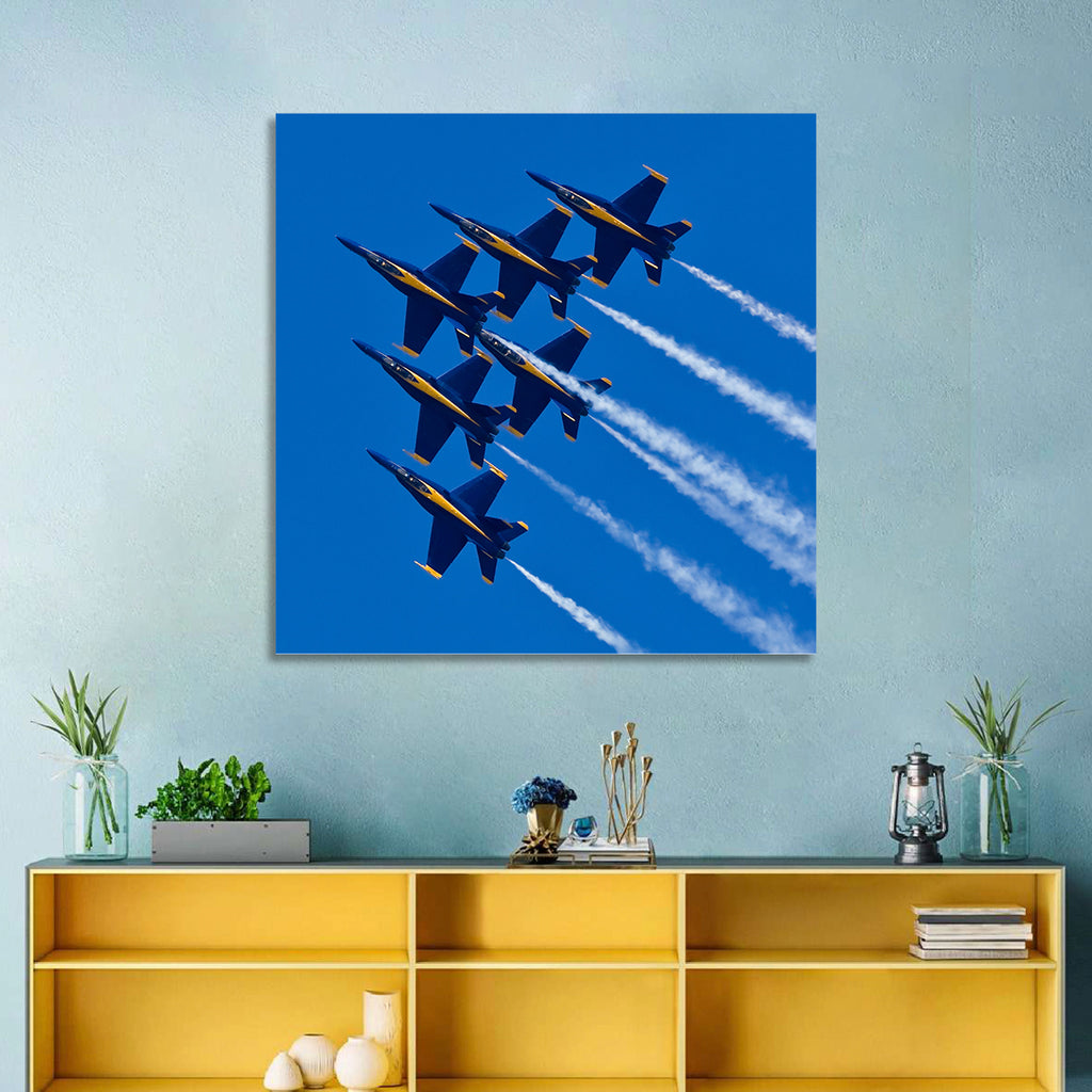 Blue Angels Delta Formation Flyover Wall Art