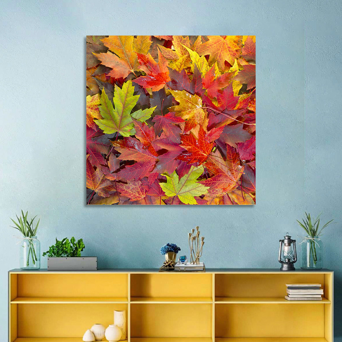 Autumn Maple Leaves Close-up Wall Art