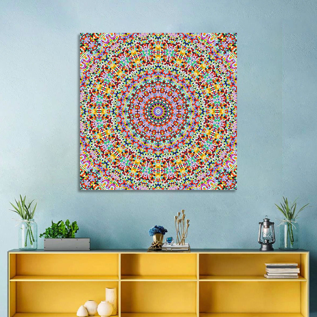 Beaded Kaleidoscope Mandala Wall Art