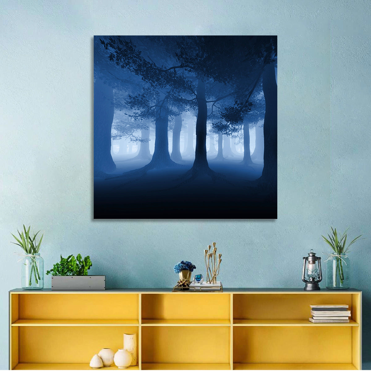 Midnight Blue Forest Wall Art