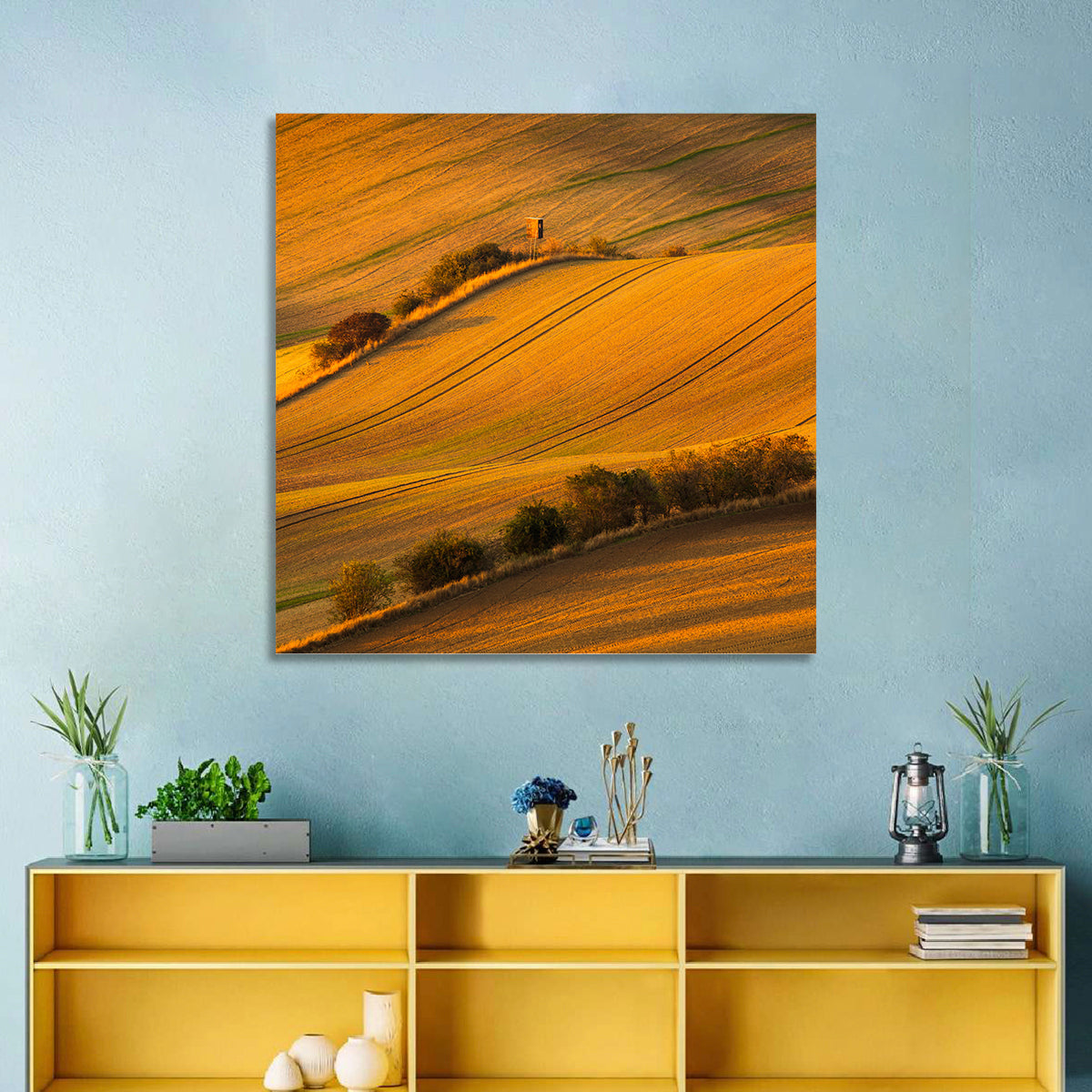 Golden Moravian Farm Tracks Wall Art