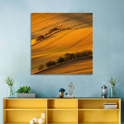 Golden Moravian Farm Tracks Wall Art