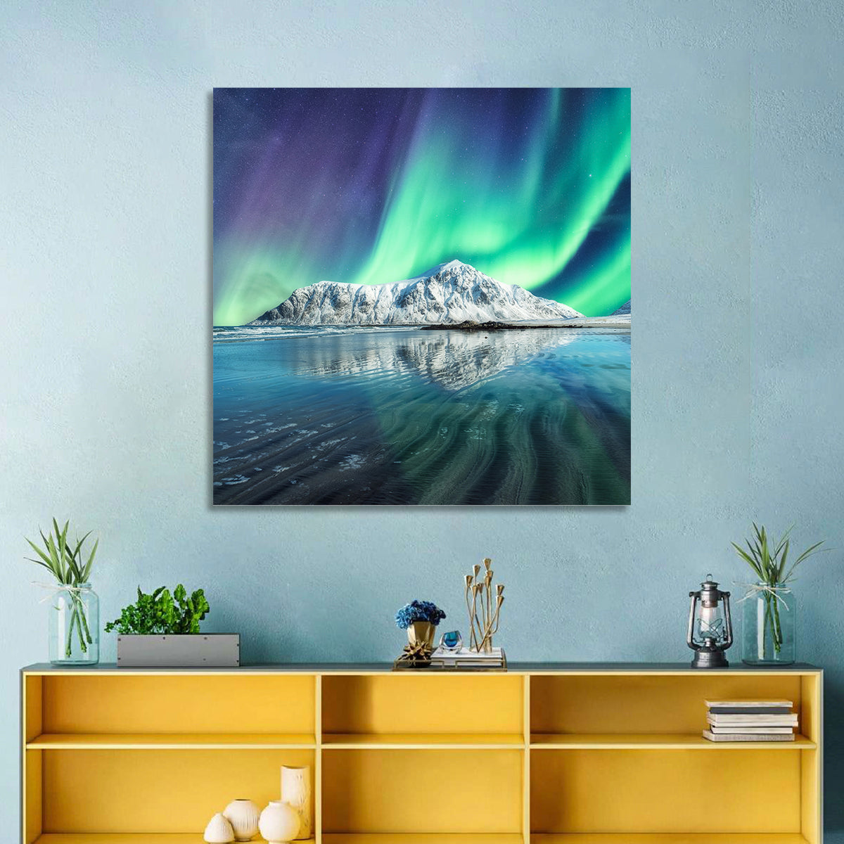 Aurora Over Skagsanden Beach Wall Art