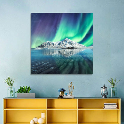 Aurora Over Skagsanden Beach Wall Art