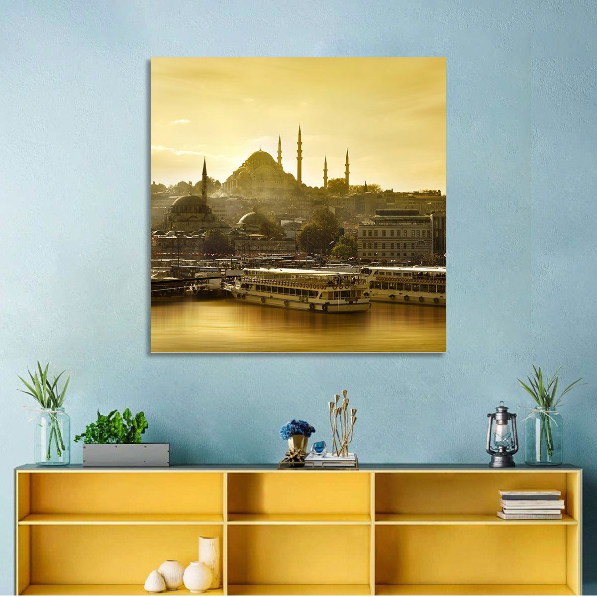 Suleymaniye Mosque Sunset Silhouette Wall Art