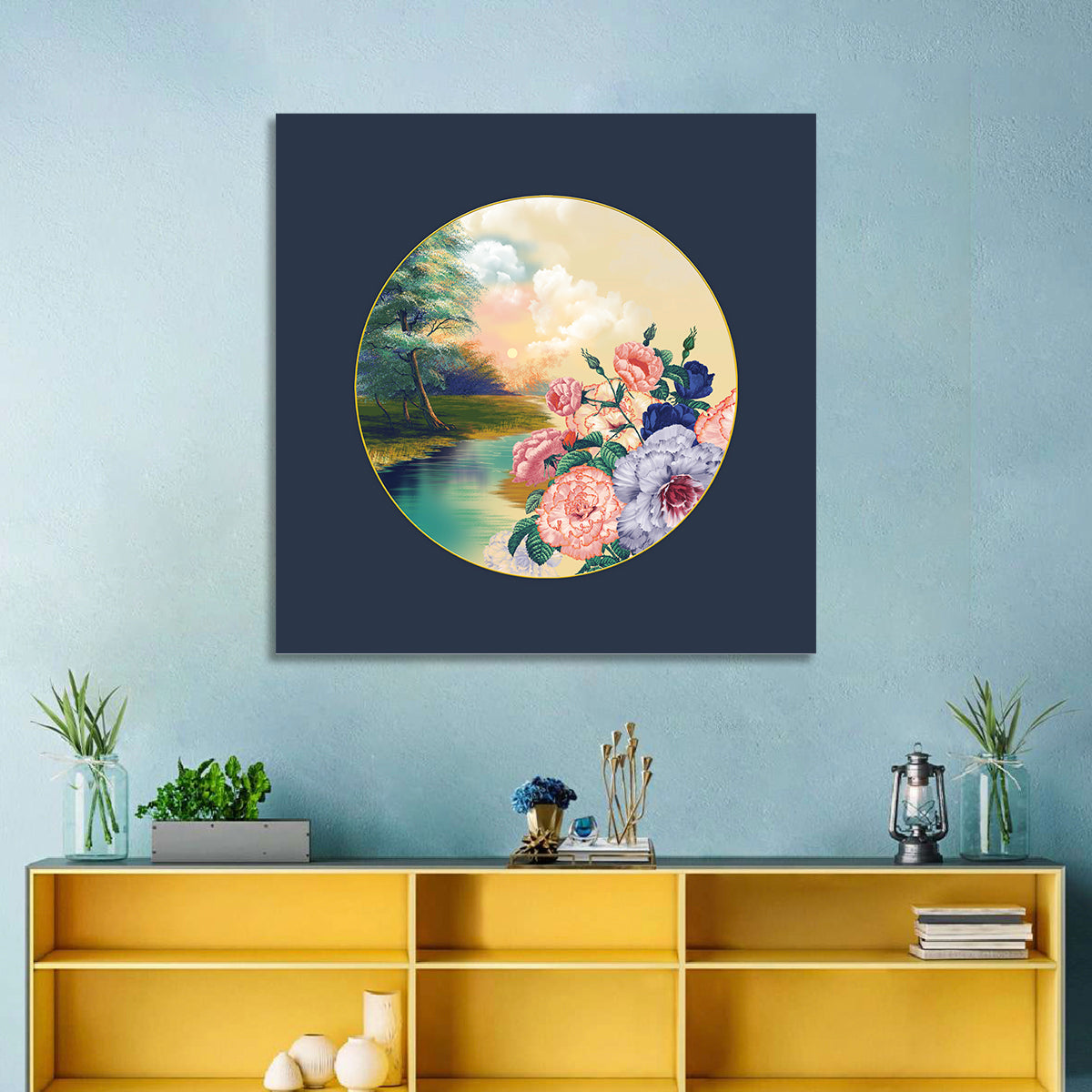 Golden Garden Circle Wall Art