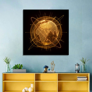 World Map Hologram Wall Art