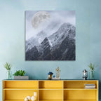 Supermoon Over Snow-capped Peaks Wall Art