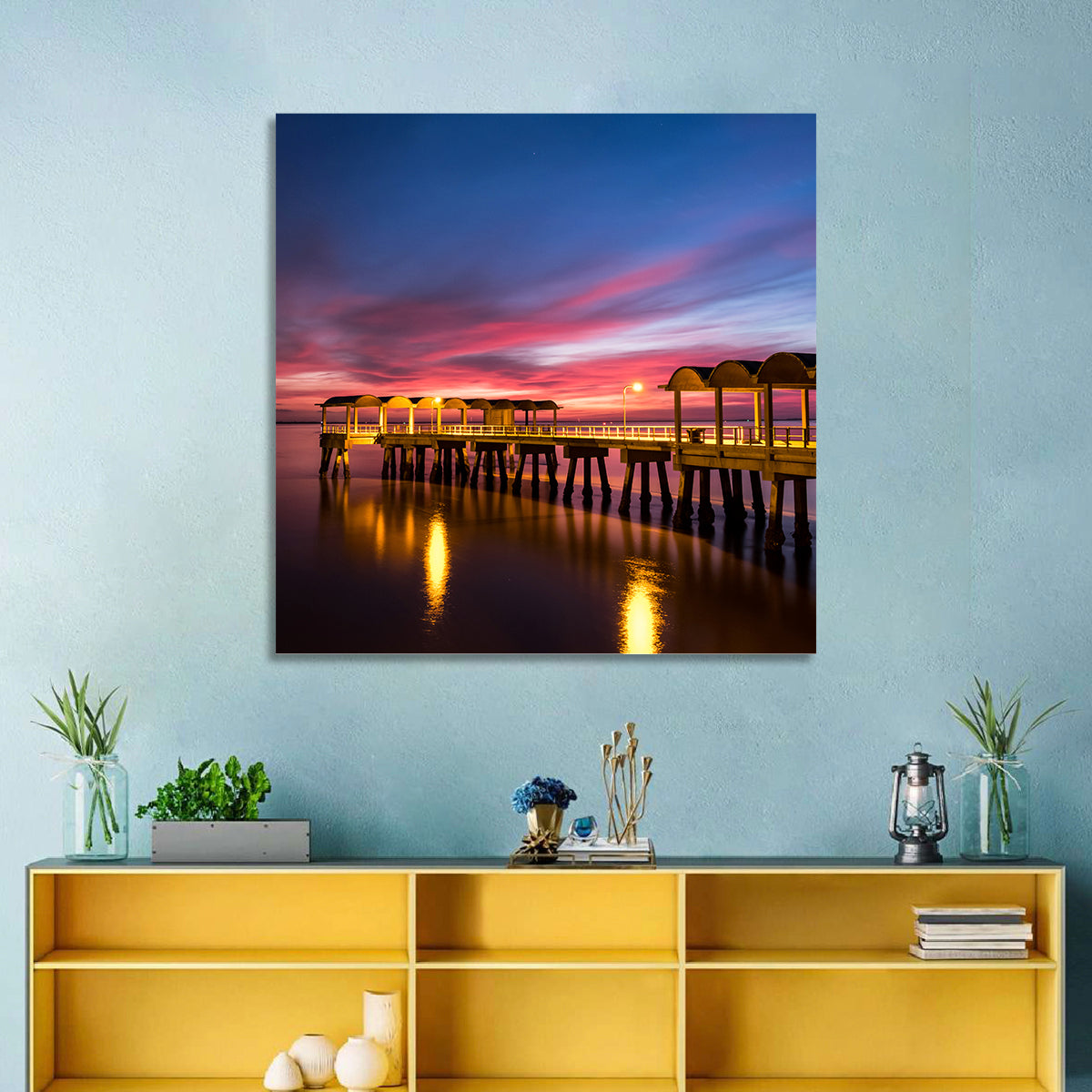 Twilight on Jekyll Island Pier Wall Art