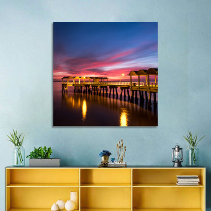 Twilight on Jekyll Island Pier Wall Art