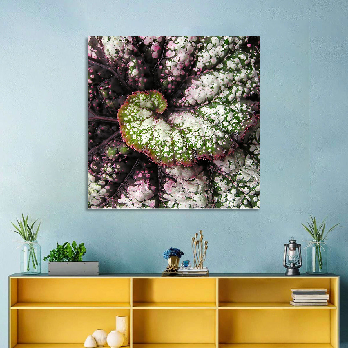 Begonia Leaf Spiral Geometry Wall Art