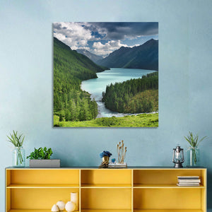 Siberia Woods Mountain Lake Wall Art